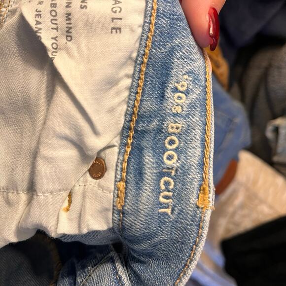 NWOT American Eagle Plus High Rise 90s Bootcut Light Wash Jean Wmns 18 Boho - Picture 7 of 11